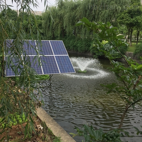 光伏闆節能式噴泉曝氣機 太陽能噴泉